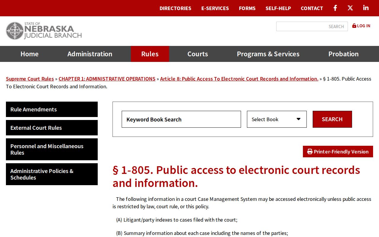 Buffalo County criminal docket public electronic access rule