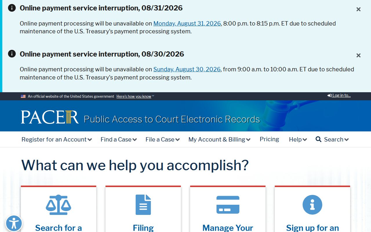 Buffalo County court docket federal PACER search context